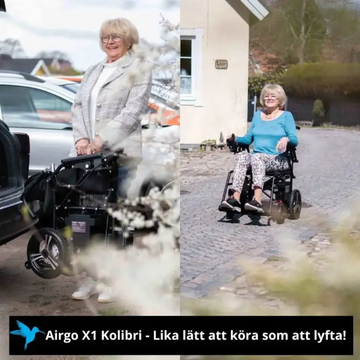 Airgo X1 Elrullstol på kullersten